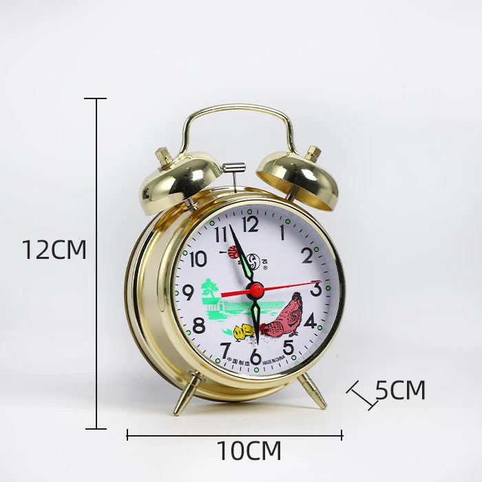 Vintage Mechanical Alarm Clock – Gold Retro Metal Desk Clock Mechanical Alarm Clock Axl B