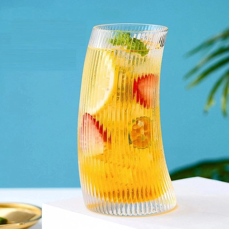 KEMORELA Sail-Shaped Glass Cup 300ml/450ml – Transparent Mug Glass Drinkware Axl