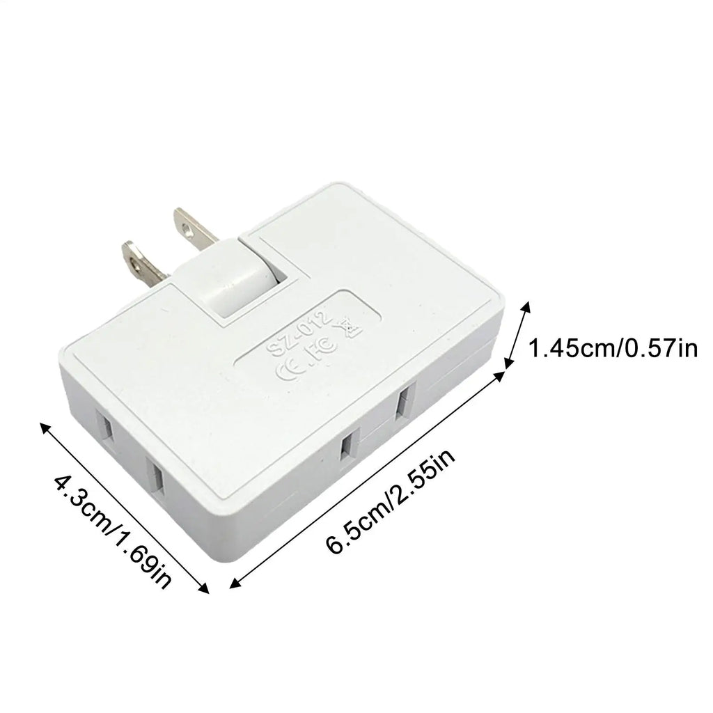 3-Way Flat Wall Outlet Extender – Fire-Resistant Plug Adapter Wall Outlet Extender Axl