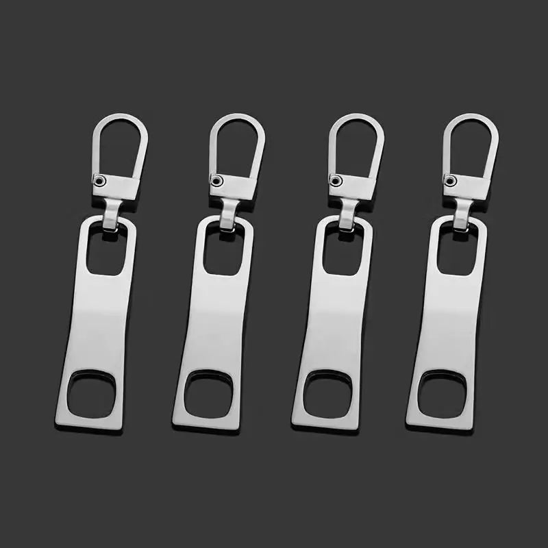 4pcs Metal Zipper Pull Tabs – Detachable Two-Hole Replacement Zipper Pull Tabs Axl