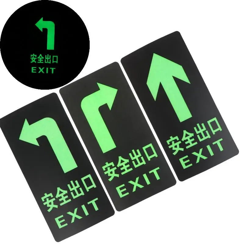 Glow in the Dark Exit Floor Stickers – Evacuation Signs 2/6 Pack Safety Floor Stickers Axl