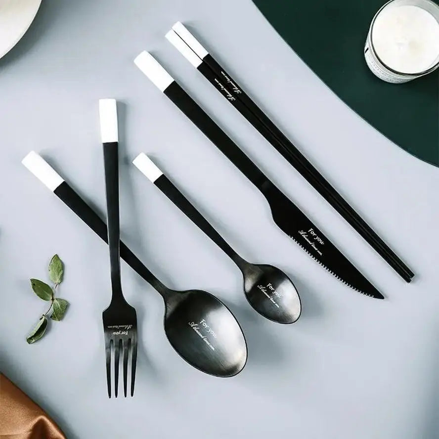 Stainless Steel Cutlery Set – Knife, Fork & Spoon Flatware Flatware Cutlery Set Axl