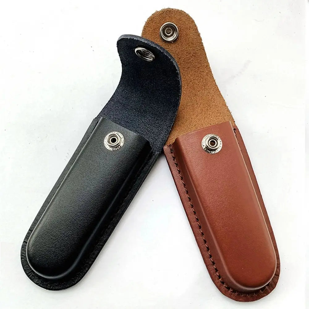 Leather Belt Sheath – Folding Knife & Flashlight Holster Case Knife Belt Sheath Axl