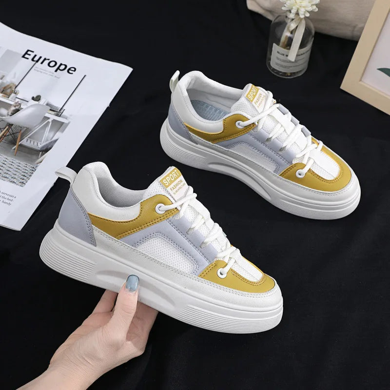 Women's Casual Lace-Up Sneakers – Fashion Sport Board Shoes Women's Sneakers Axl