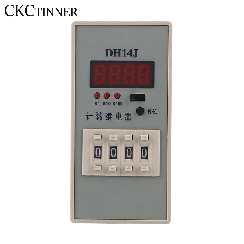 DH14J Programmable Counter Relay 1-9999 Digital Display 11-Pin Counter Relay Axl