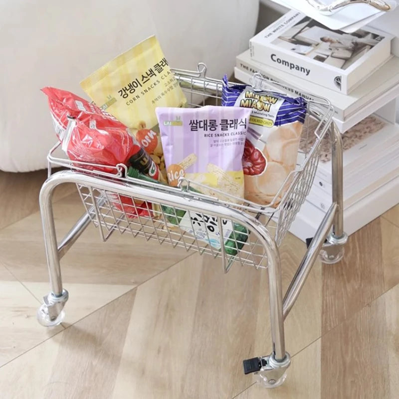 Nordic Minimalist Metal Rolling Organizer Cart with Wheels Rolling Storage Cart Axl
