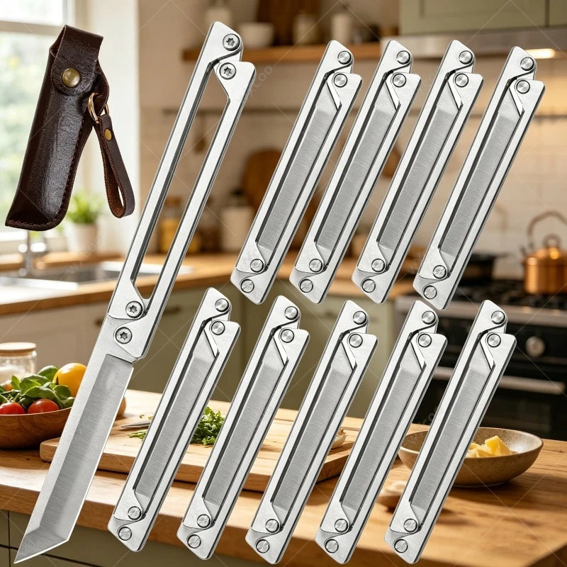 WXCOO Folding Stainless Steel Pocket Knife – Portable Kitchen Tool Folding Pocket Knife Axl