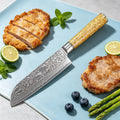Damascus Steel 67-Layer Santoku Chef Knife – 17.3cm Blade Damascus Santoku Knife Axl Santoku Knife