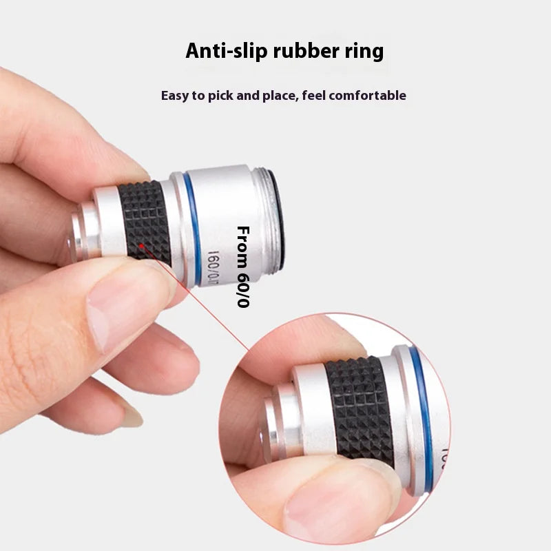 Achromatic Microscope Objective Lens 4X 10X 40X 100X Oil Set Microscope Objective Lens Axl