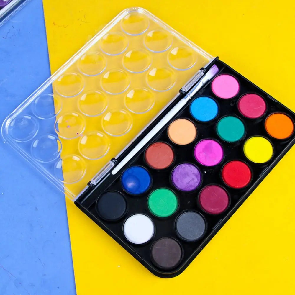 Solid Watercolor Paint Set 12/18/24/36 Colors – Metallic Glitter Watercolor Paint Set Axl