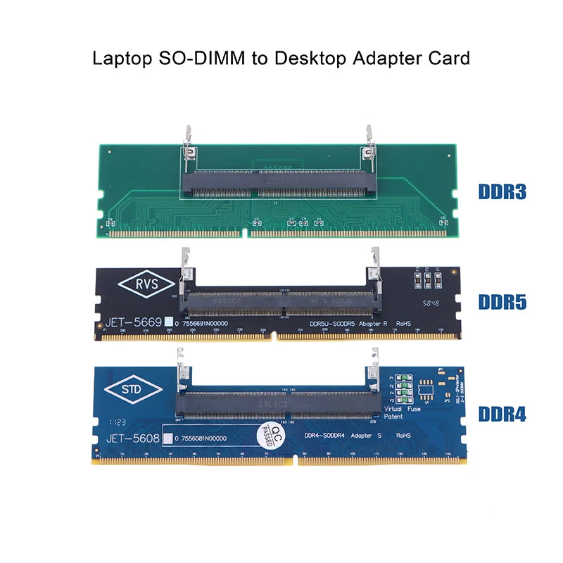 DDR3 DDR4 DDR5 SO-DIMM to Desktop DIMM Memory Adapter Card Memory Adapter Card Axl
