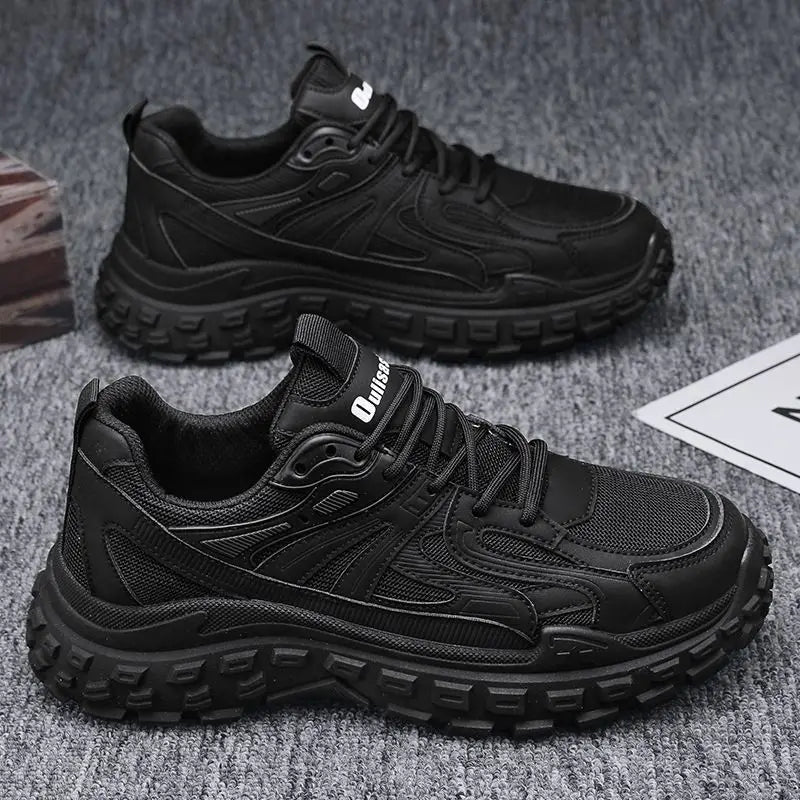Men's Breathable Low-Top Casual Running Shoes | Rubber Outsole Men's Casual Sneakers Axl black 44