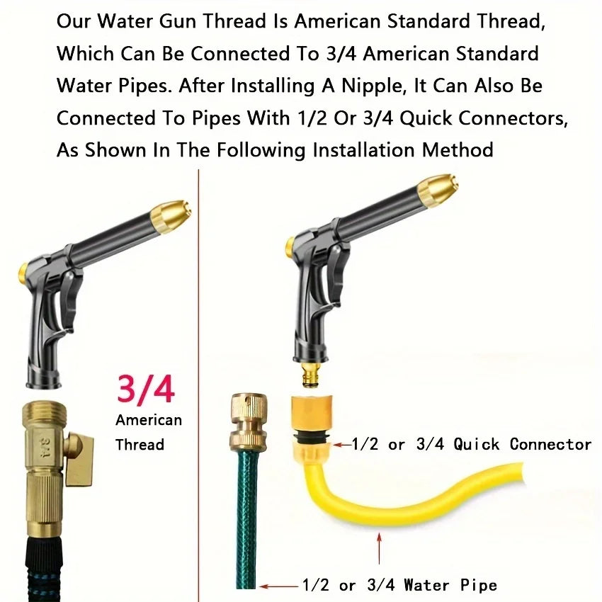 High-Pressure Car Wash Water Gun – Multifunction Garden Hose Garden Hose Spray Gun Axl
