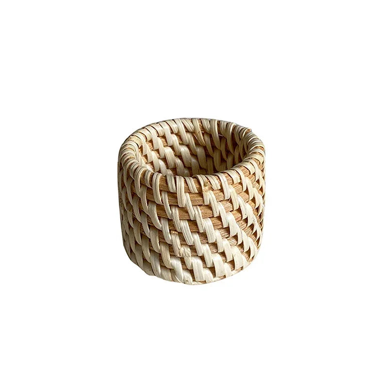 Handmade Rattan Napkin Rings | Rustic Woven Table Decor Rattan Napkin Rings Axl