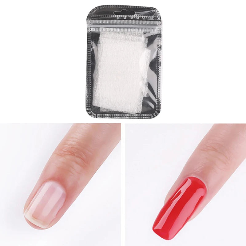10Pcs Non-Woven Silk Nail Extension Forms | UV Gel Fiber Wraps Nail Extension Forms Axl