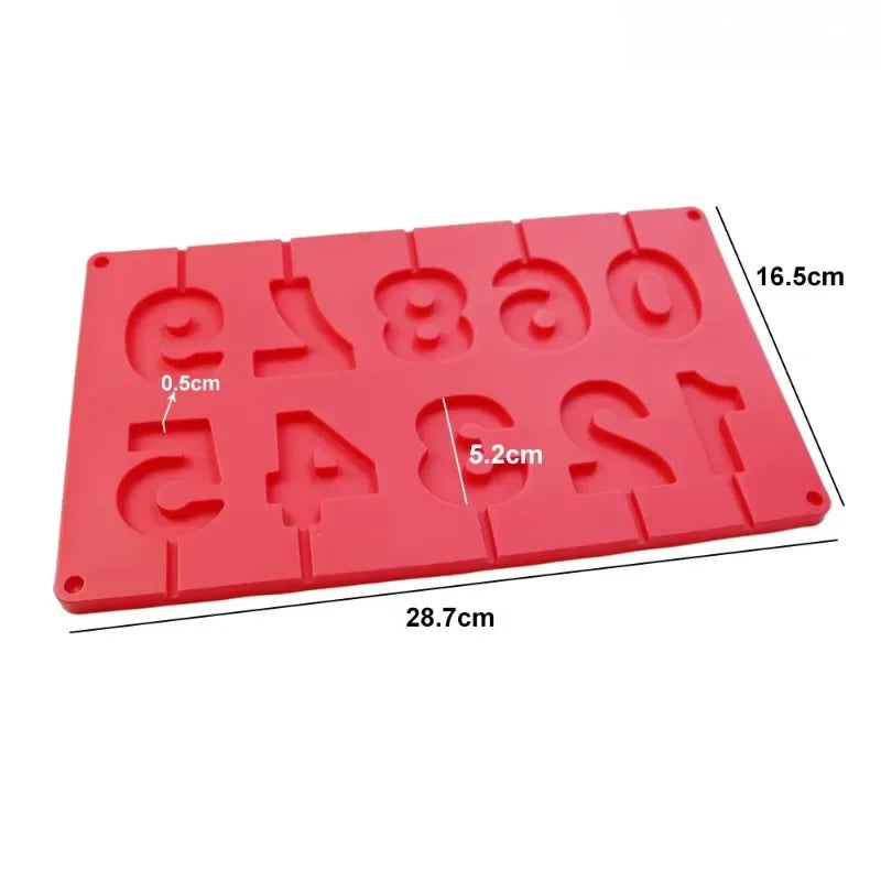 Silicone Number Mold 0–9 | Chocolate, Candy & Cake Baking Silicone Baking Mold Axl