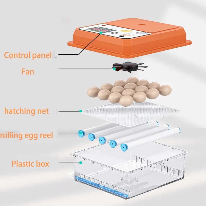 Automatic Egg Incubator – 16 Chicken/12 Duck Eggs, Auto Turner Egg Incubator Axl