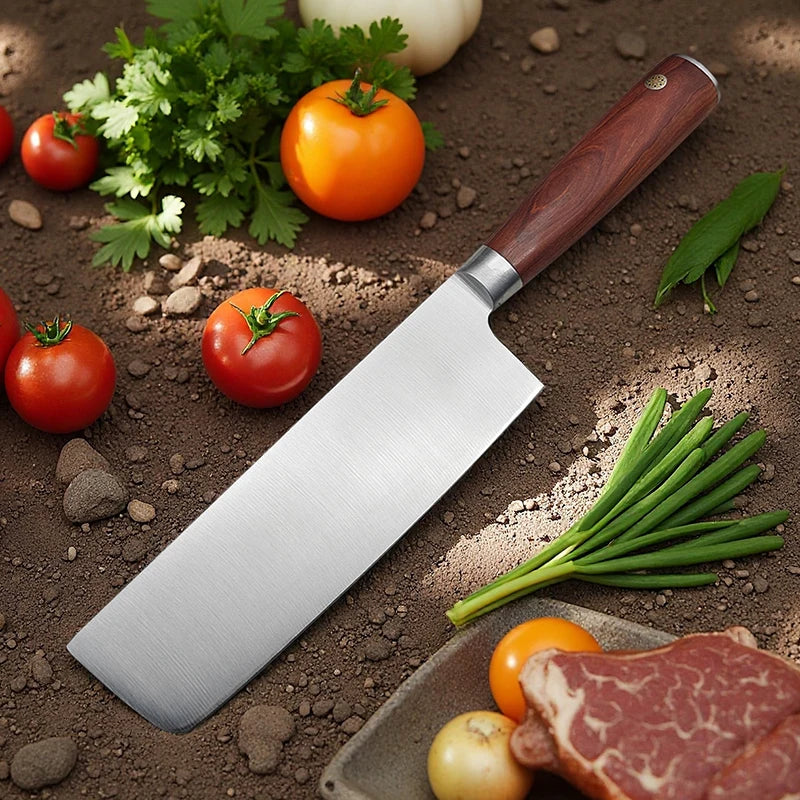Stainless Steel Nakiri Knife – Professional Chef Kitchen Cleaver Nakiri Kitchen Knife Axl