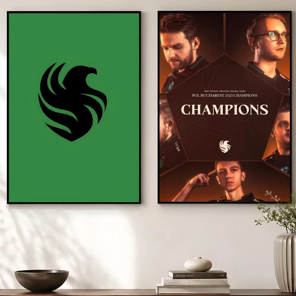 Esports Team Falcons Wall Poster – Self-Adhesive HD Art Wall Art Poster Axl