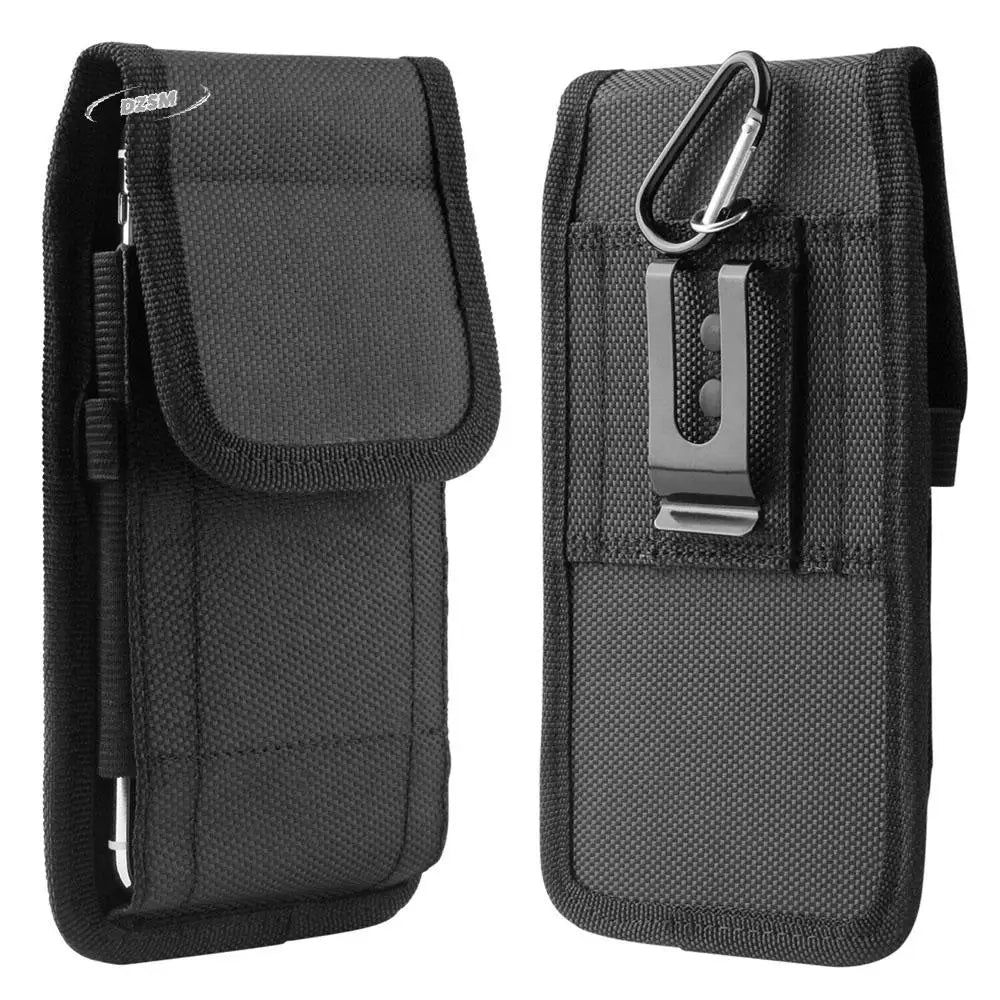 Black Nylon Phone Pouch with Belt Clip & Keychain Loop Phone Belt Pouch Axl