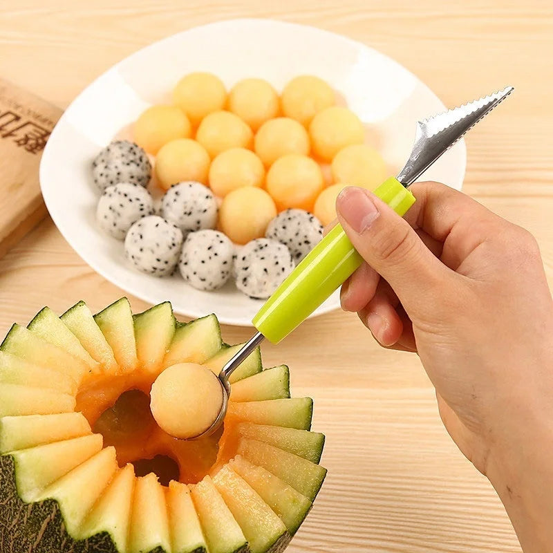 Dual Head Melon Baller & Fruit Carving Scoop Kitchen Tool Melon Baller Scoop Axl