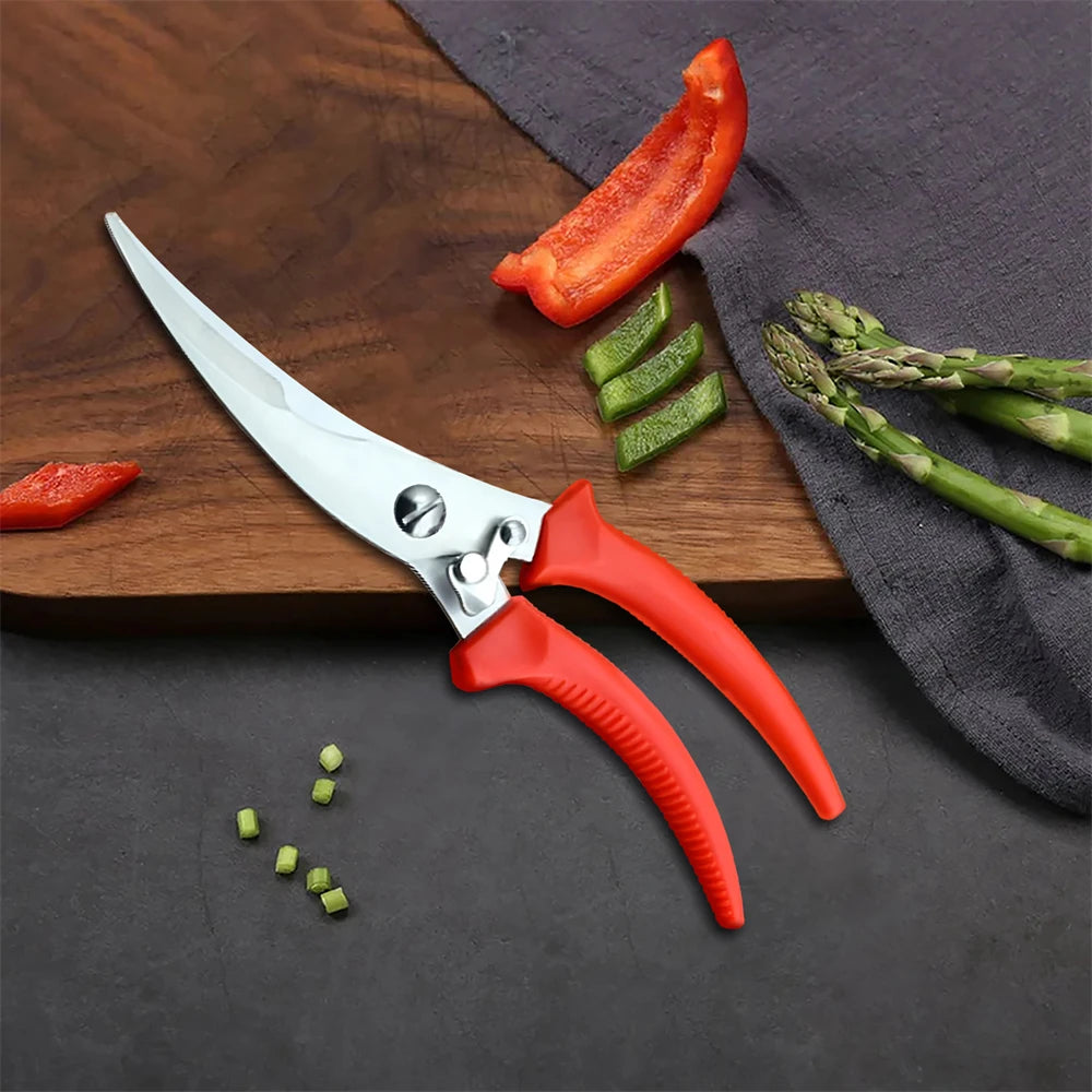 Professional Stainless Steel Kitchen Scissors & Heavy-Duty Shears Kitchen Scissors Axl Scissors-Red