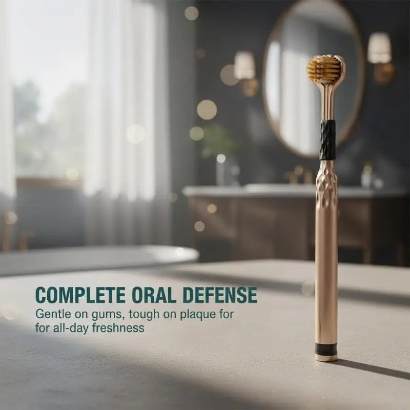 Triple Head U-Shape Toothbrush – Soft Bristles & Tongue Scraper Manual Toothbrush Axl