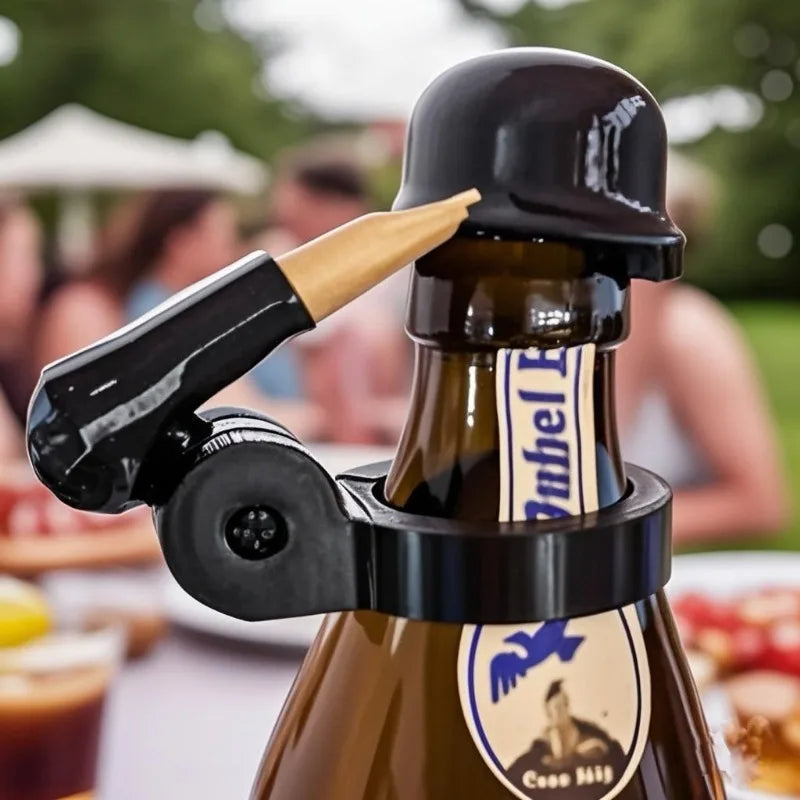 Soldier Helmet Beer Bottle Cap – Funny Silicone Bottle Topper Novelty Bottle Cap Axl