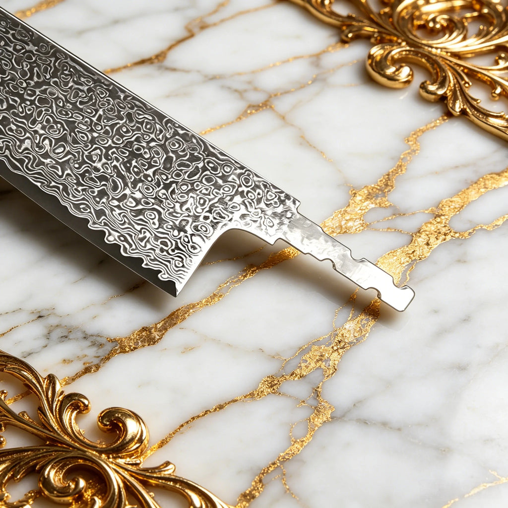 Damascus Steel Santoku Knife Blank – Hand Forged DIY Blade Knife Blank Blade Axl