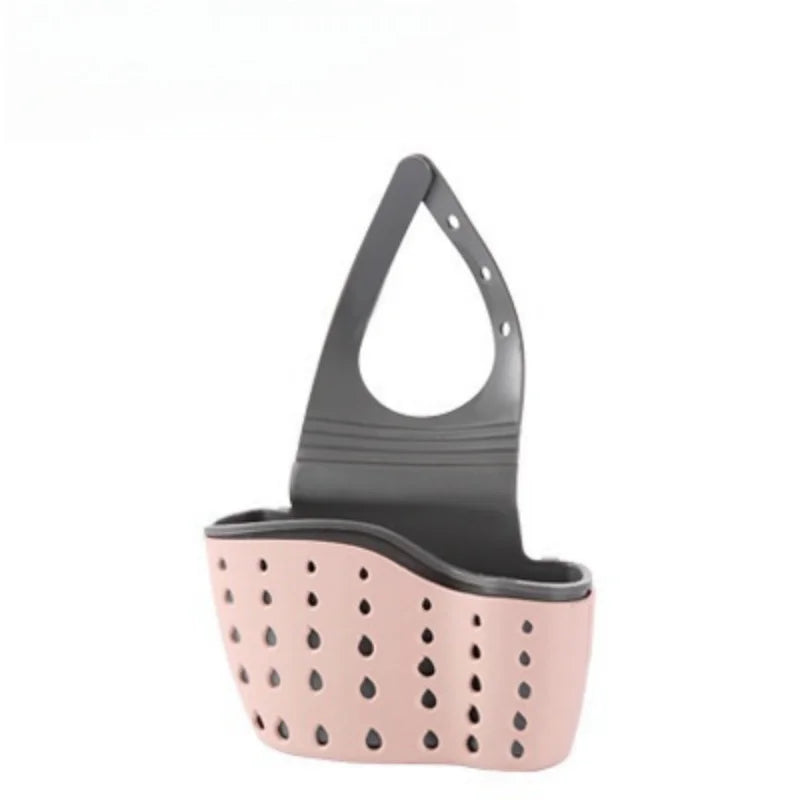 Snap-On Sink Draining Hanging Bag – Kitchen Sponge Holder Sink Sponge Holder Axl pink