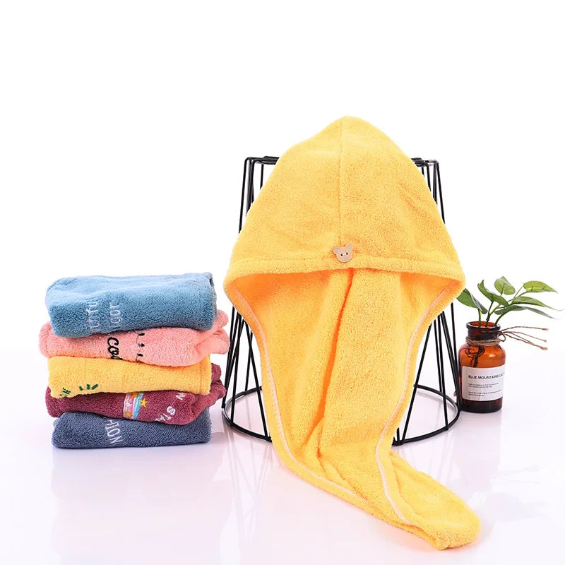 Quick-Dry Microfiber Hair Turban Towel Cap – Super Absorbent Hair Drying Turban Axl D