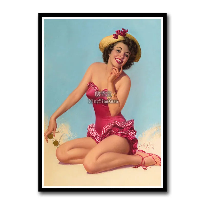 WWII Retro Girl Movie Poster – Vintage Wall Art Home Decor Retro Wall Poster Axl 26 42x30cm