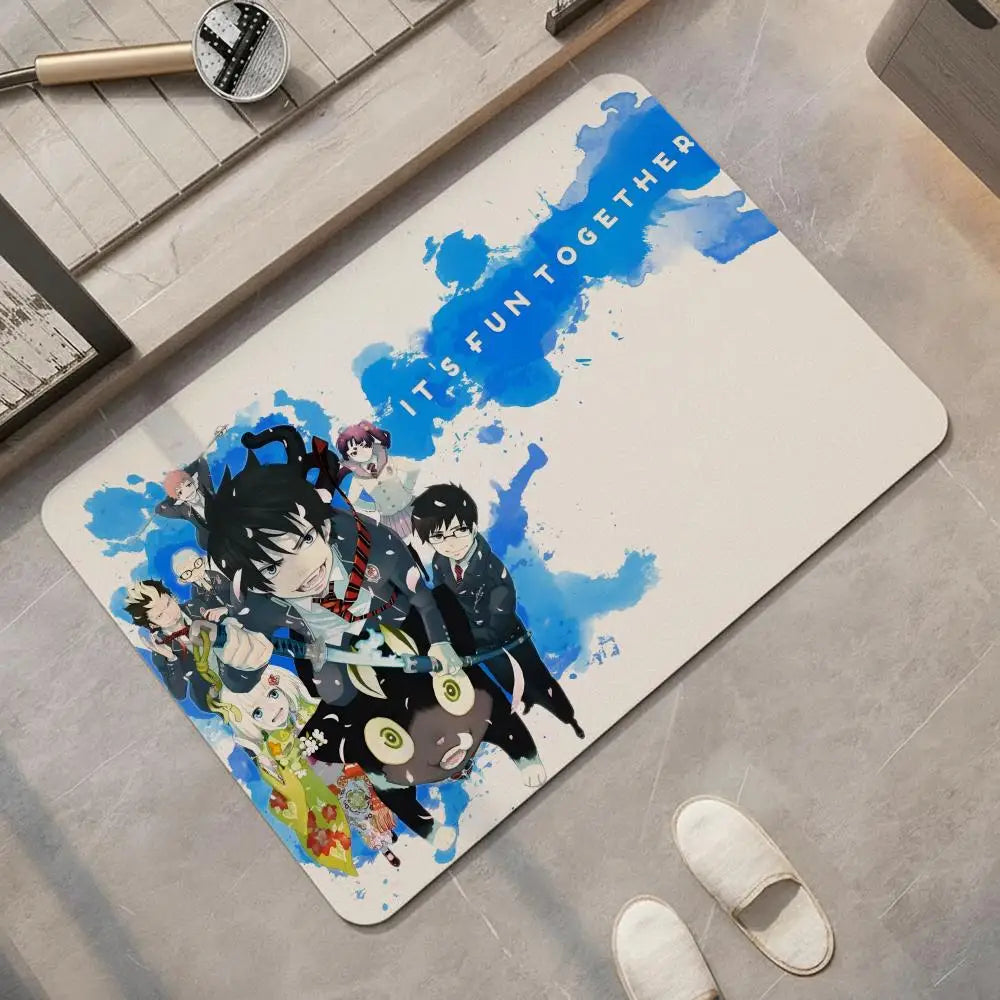 Blue Exorcist Anime Diatomite Bath Mat – Quick Dry Non-Slip Anime Bath Mat Axl