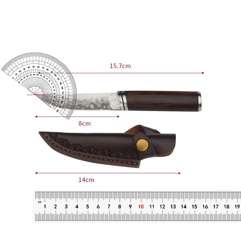 Damascus Pattern Chef Knife 10Cr15MoV Steel | COOKCRAZE 3-Inch Damascus Chef Knife Axl