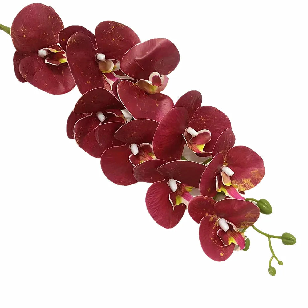 Real Touch Artificial Orchid – 9 Heads Phalaenopsis Stem 91cm Artificial Flower Stem Axl Red