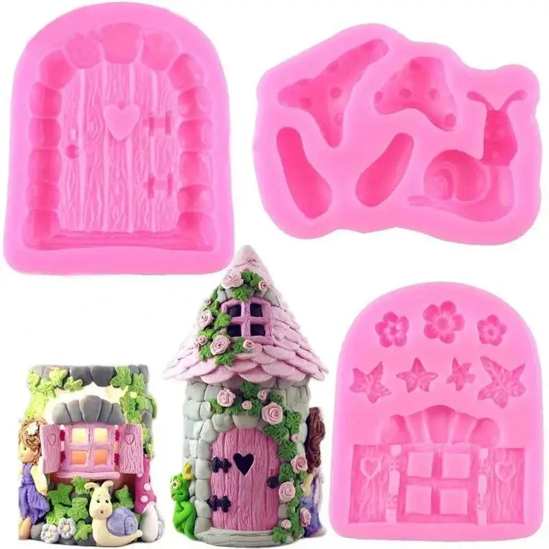 Fairy Door Snail Mushroom Silicone Cake Mold Set – 3 Piece Silicone Cake Mold Axl