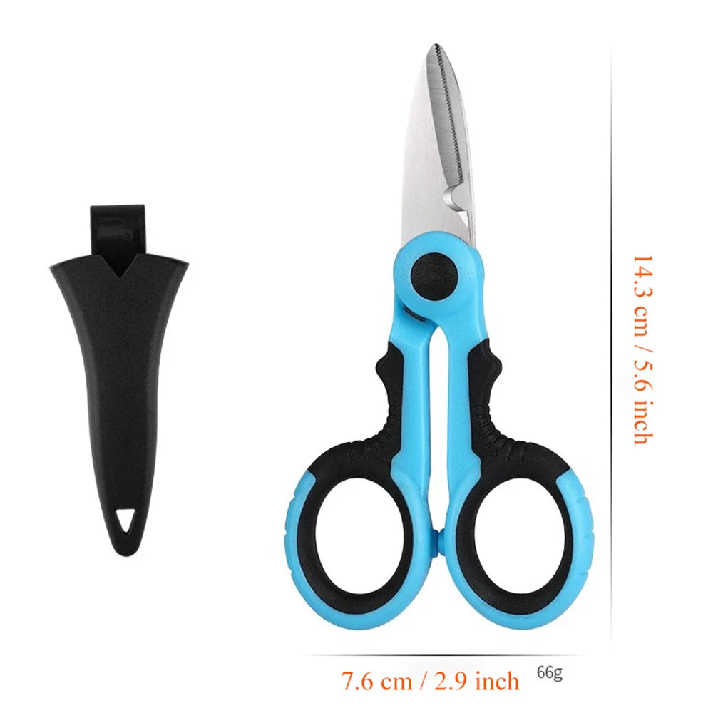 Stainless Steel Multi-Purpose Scissors – Fabric, Wire & Fishing Multi-Purpose Scissors Axl Scissors-Blue