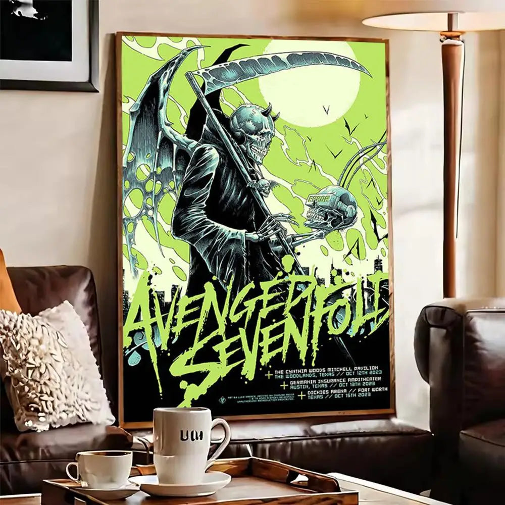 Avenged Sevenfold Canvas Wall Art – Frameless Music Poster Canvas Wall Art Axl