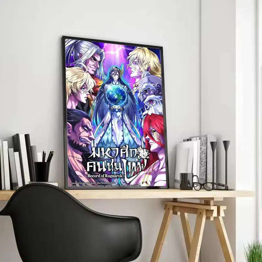 Record of Ragnarok Anime Canvas Wall Art – Unframed Poster Canvas Wall Art Axl Black3 30X40cmFrameless