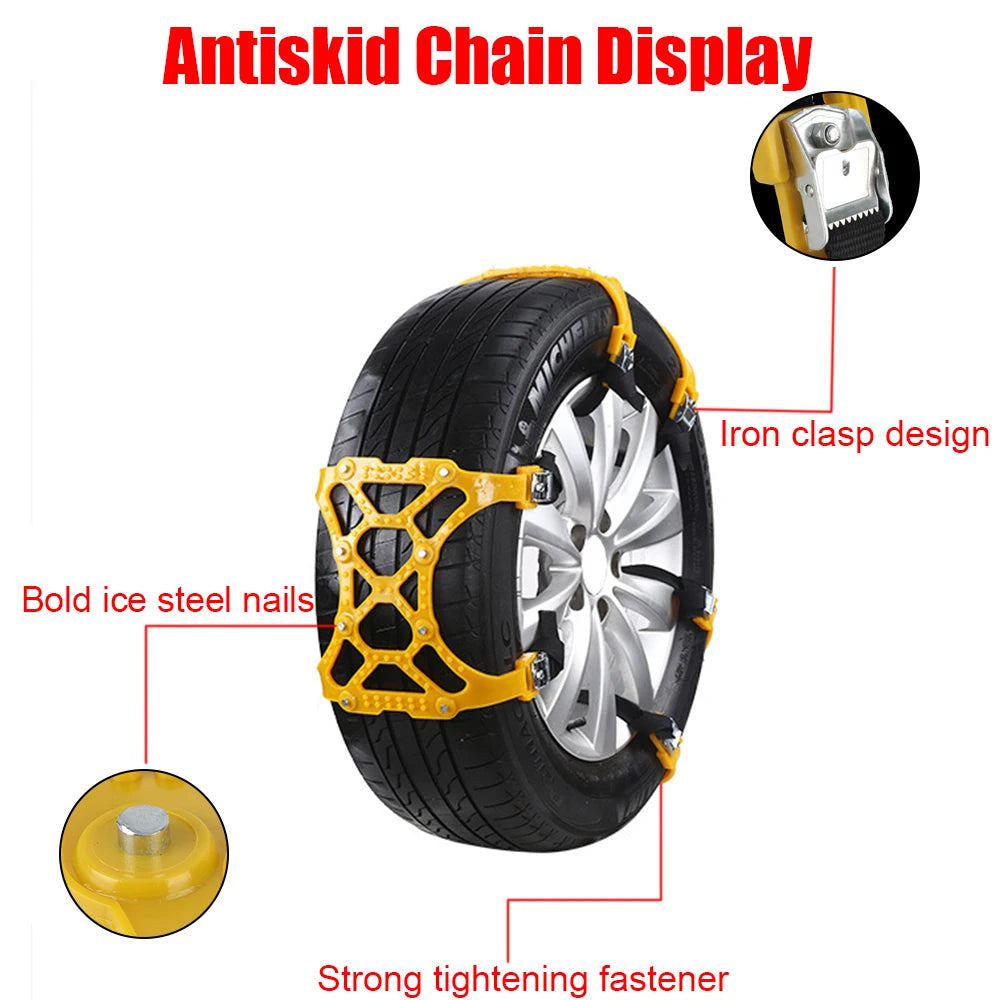 TPU Car Snow Chains – Anti-Skid Double Buckle | 165–265mm Tire Snow Chains Axl