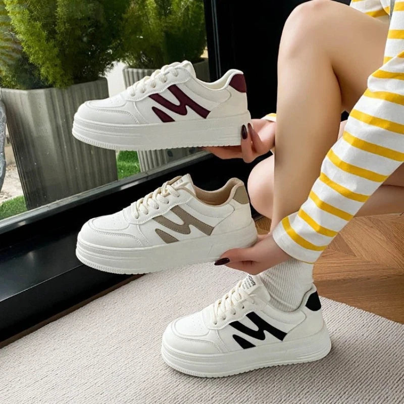 Women's Lightweight Thick Sole Sneakers – Breathable Mesh Lace-Up Women's Sneakers Axl