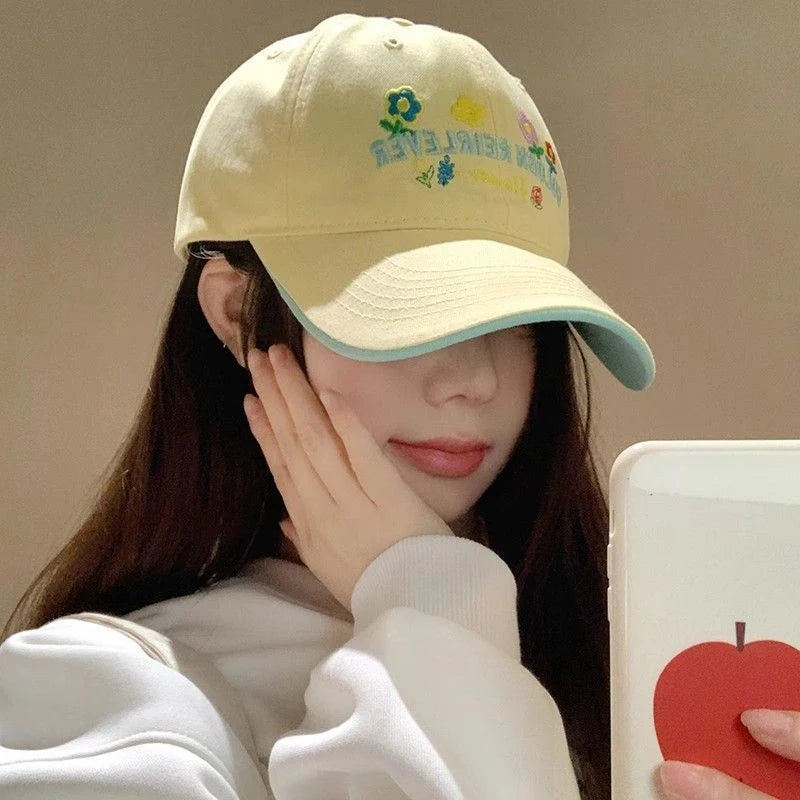 Women's Embroidered Floral Baseball Cap – Cotton Visor Dad Hat Baseball Cap Axl