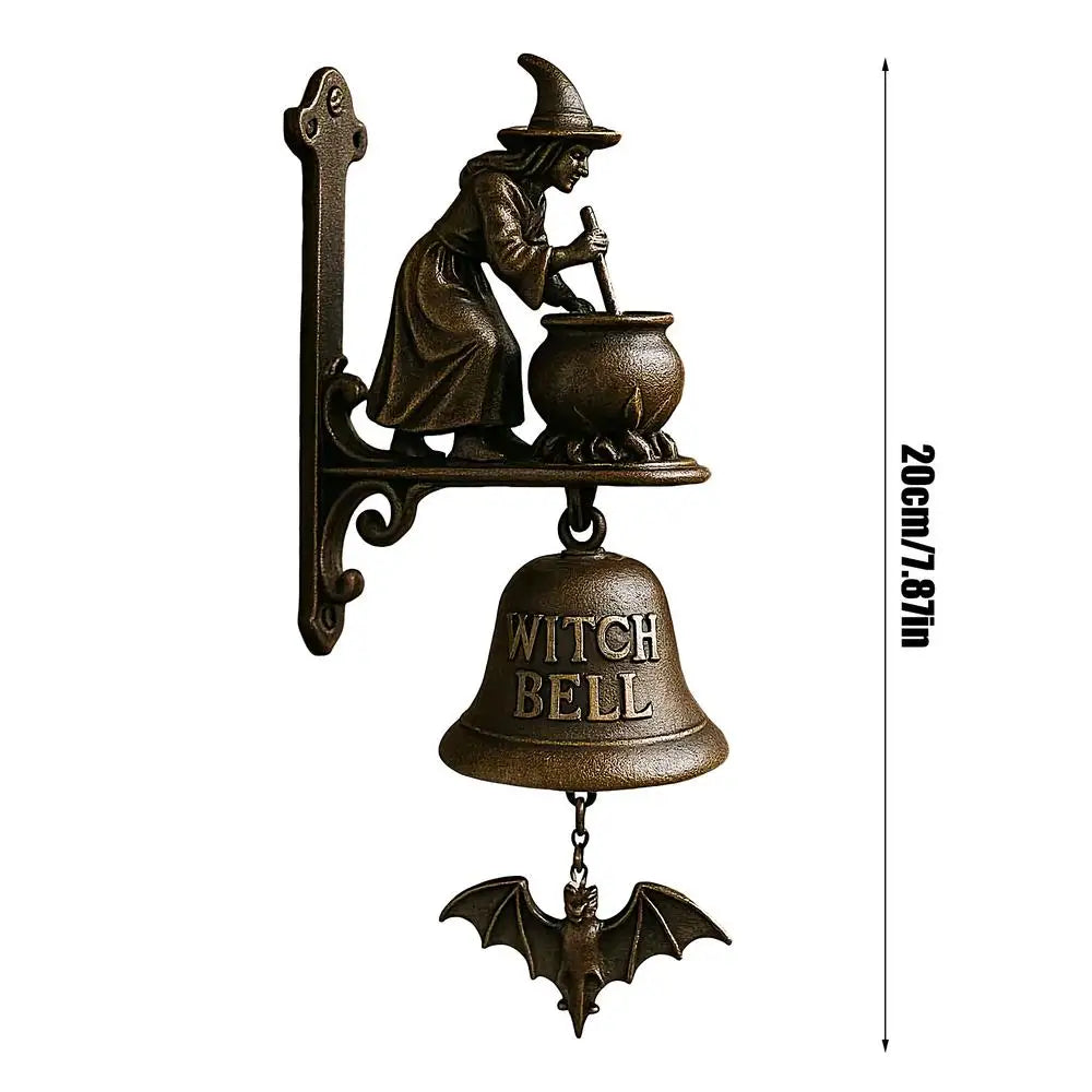 Witch Dachshund Outdoor Dinner Bell | Retro Farmhouse Door Chime Decorative Door Bell Axl Witch