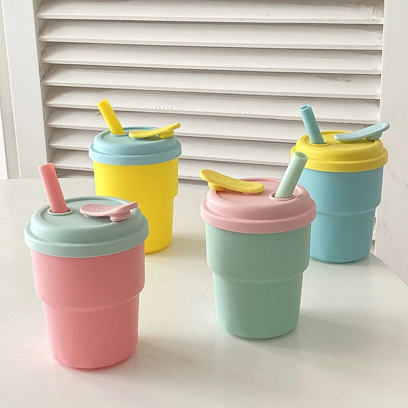 400ml Silicone Travel Mug with Lid & Straw | Leak-Proof Cup Silicone Travel Mug Axl