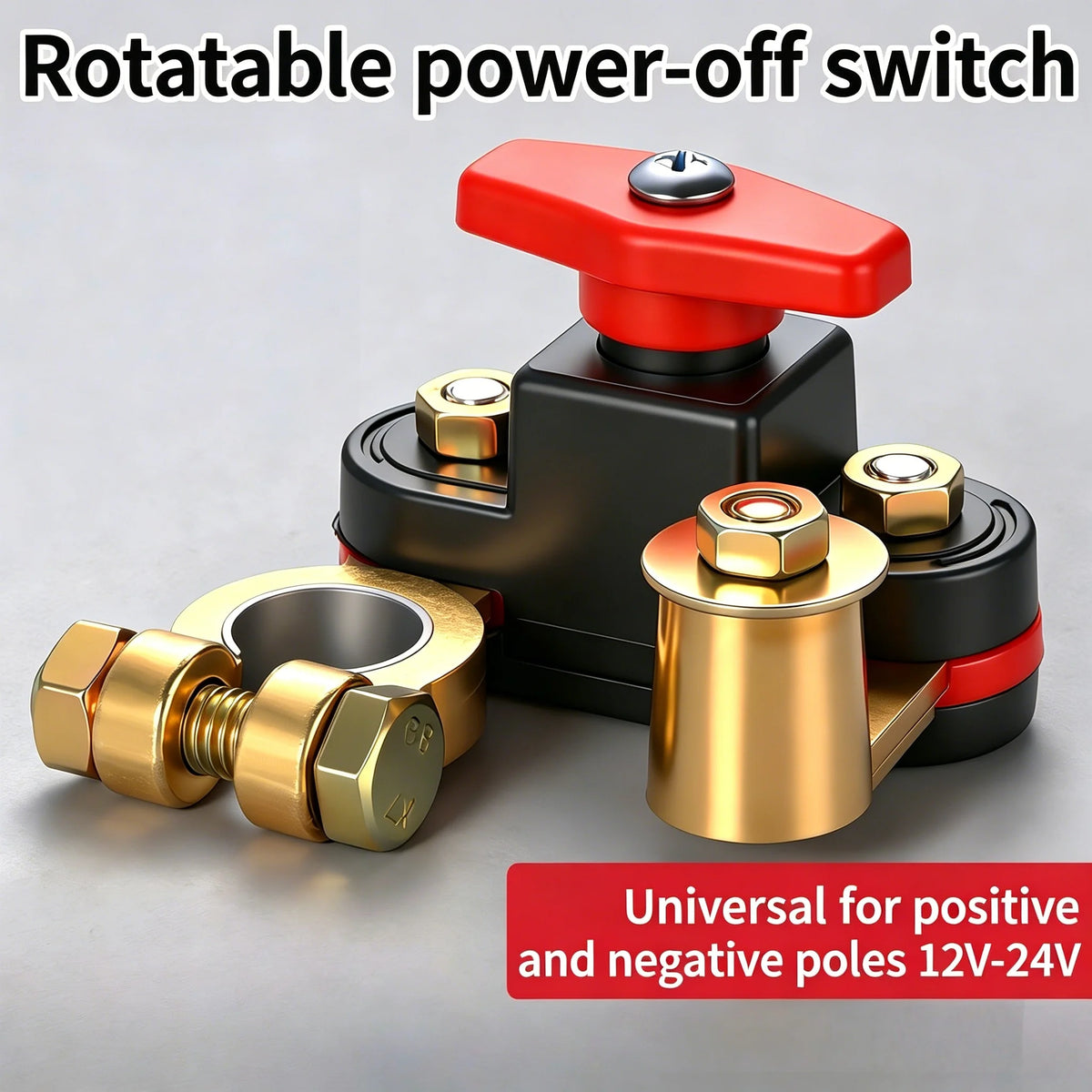 Car Battery Cut-Off Switch 12V/24V – Universal Disconnect Battery Disconnect Switch Axl