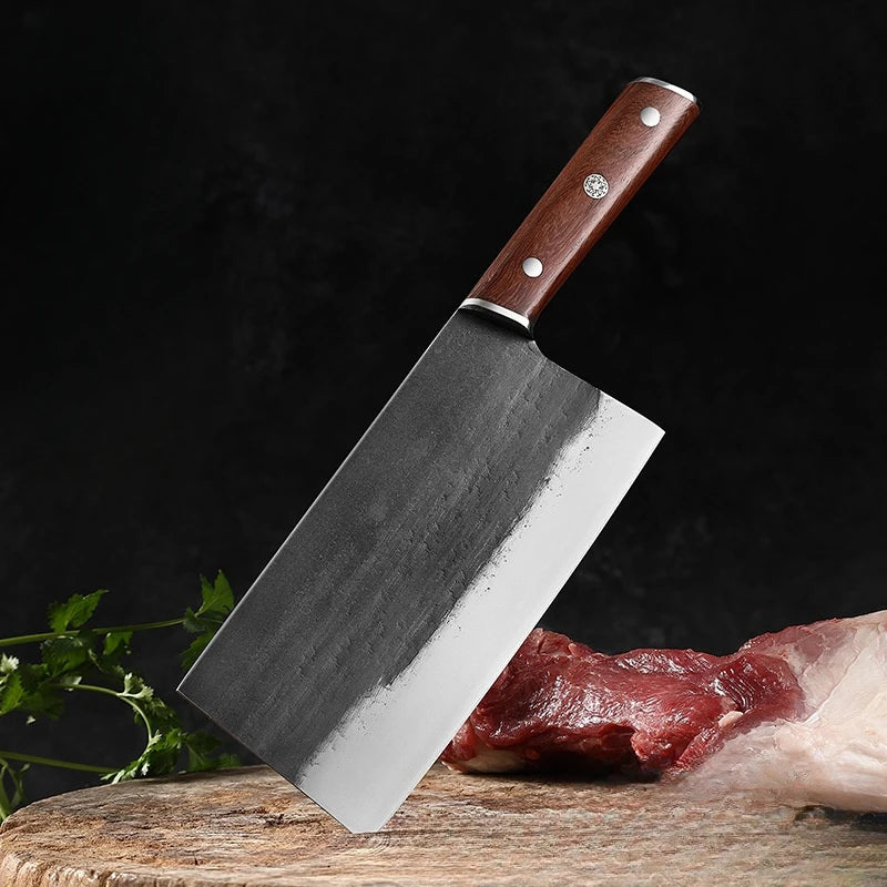 Hand-Forged 3-Piece Knife Set – Chef, Slicer & Cleaver Kitchen Knife Set Axl