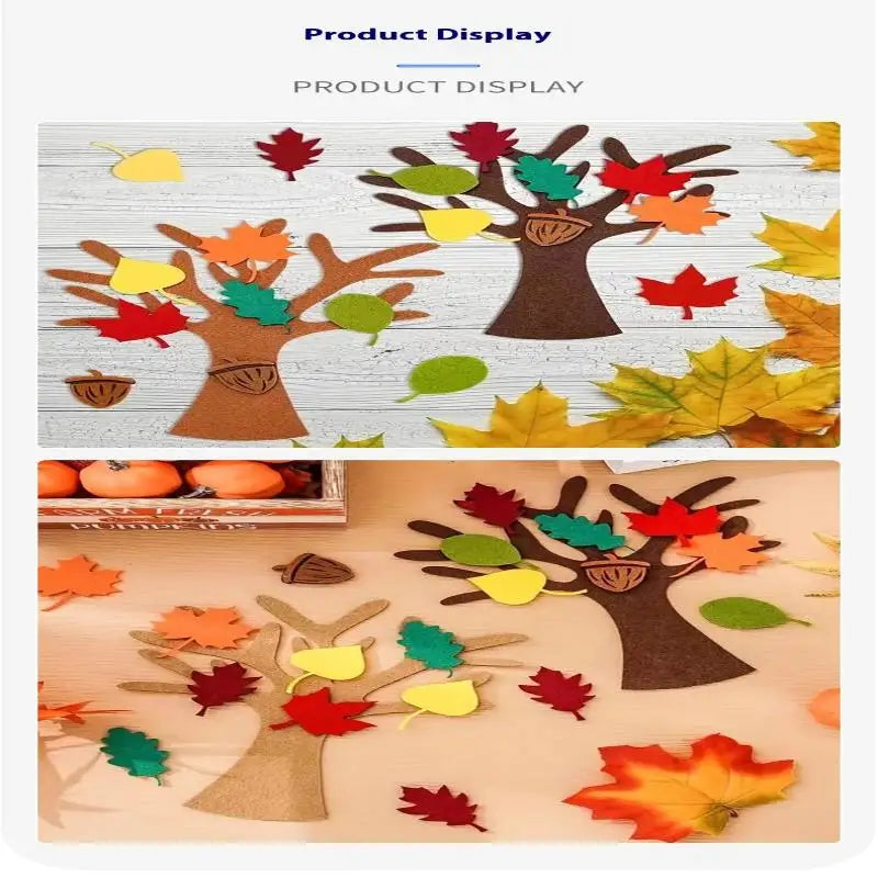 96 Pcs DIY Felt Tree Kit – Autumn Thanksgiving Wall Décor DIY Craft Kit Axl