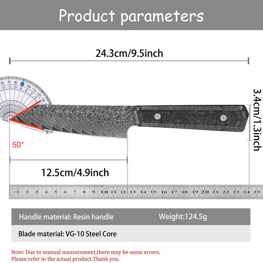 Damascus Steel Meat Cleaver & Chef Knife – Multipurpose Kitchen Damascus Chef Knife Axl