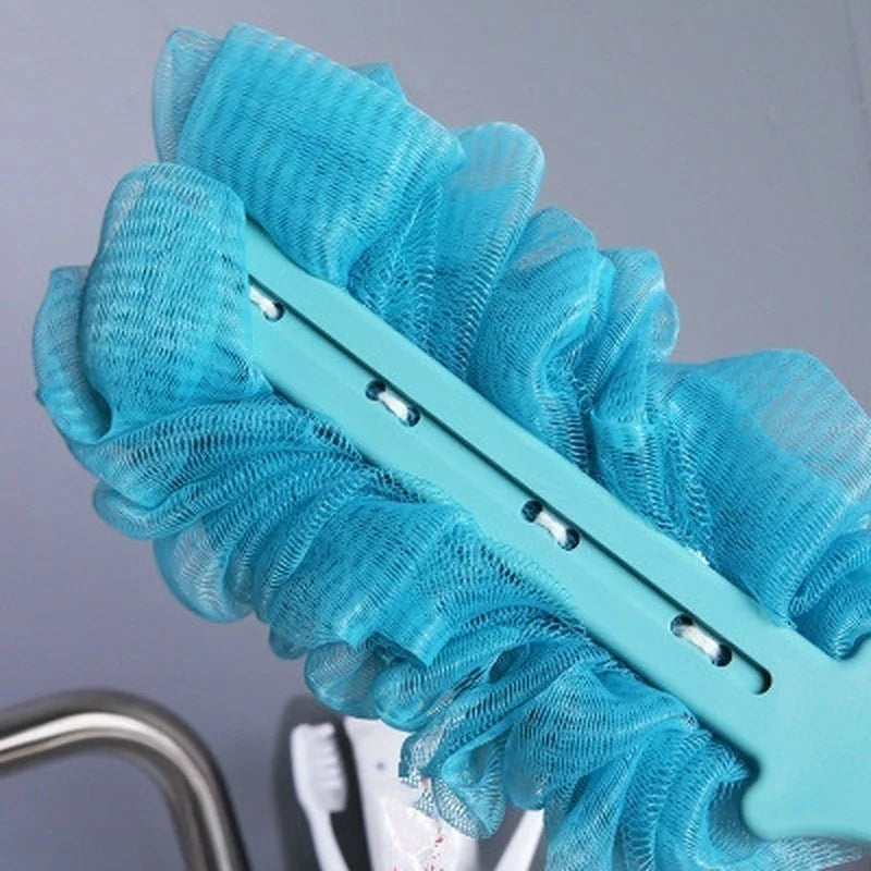 Long Handle Bath Brush – Soft Mesh Back Scrubber & Body Puff Bath Brush Axl