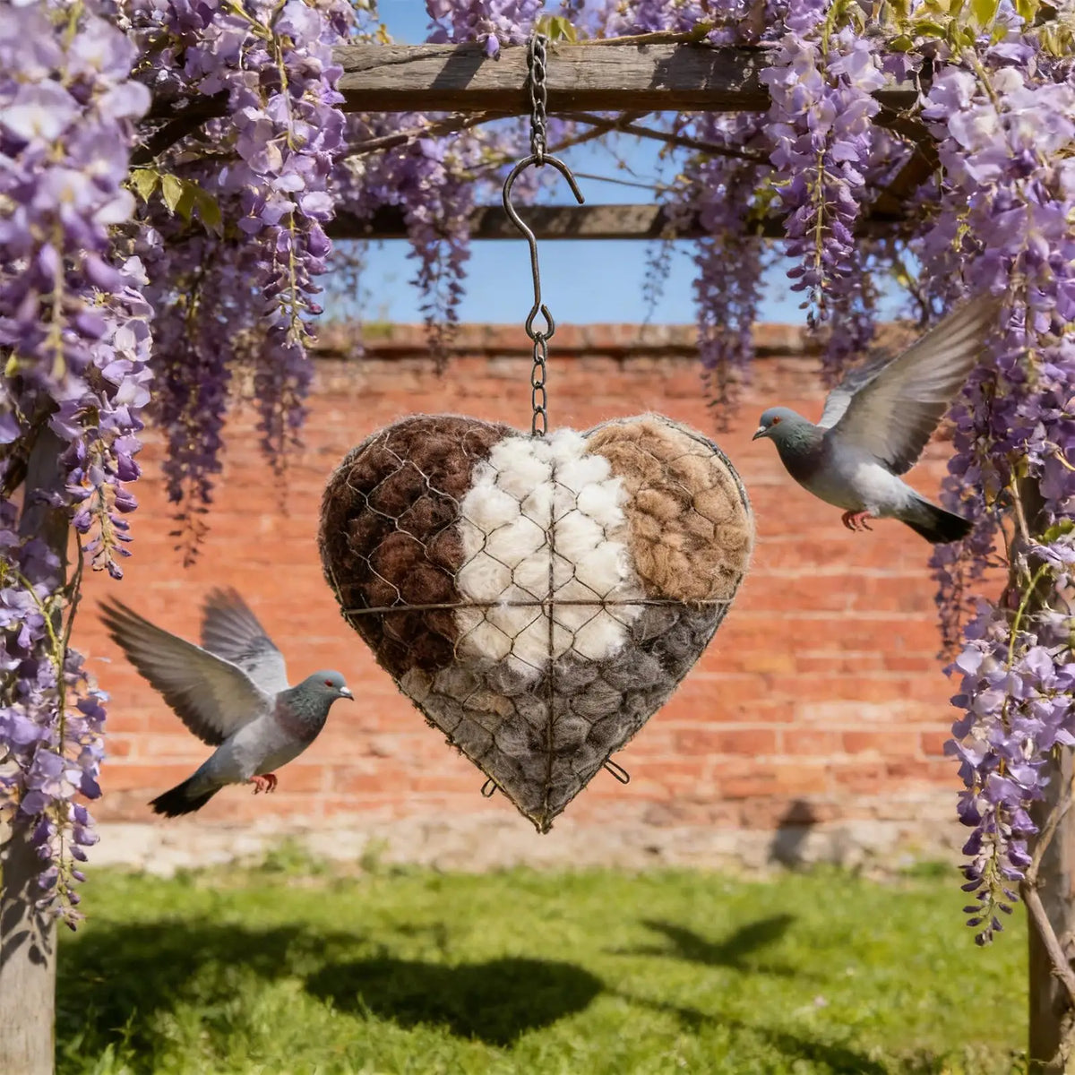 Handmade Cotton Bird Nest Box – Refillable Heart-Shape Hangable Bird Nesting Box Axl